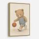 Bear Basketball Childrens Wall Art Print