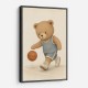 Bear Basketball Childrens Wall Art Print