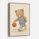 Bear Basketball Childrens Wall Art Print