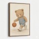 Bear Basketball Childrens Wall Art Print