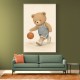 Bear Basketball Childrens Wall Art Print
