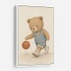 Bear Basketball Childrens Wall Art Print