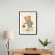 Bear Basketball Childrens Wall Art Print