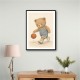 Bear Basketball Childrens Wall Art Print