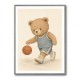 Bear Basketball Childrens Wall Art Print