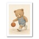 Bear Basketball Childrens Wall Art Print