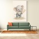 Elephant Cricket Childrens Wall Art Print