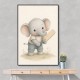 Elephant Cricket Childrens Wall Art Print