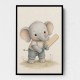 Elephant Cricket Childrens Wall Art Print