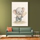Elephant Cricket Childrens Wall Art Print