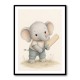 Elephant Cricket Childrens Wall Art Print
