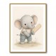 Elephant Cricket Childrens Wall Art Print