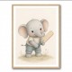 Elephant Cricket Childrens Wall Art Print