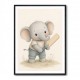 Elephant Cricket Childrens Wall Art Print