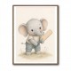 Elephant Cricket Childrens Wall Art Print