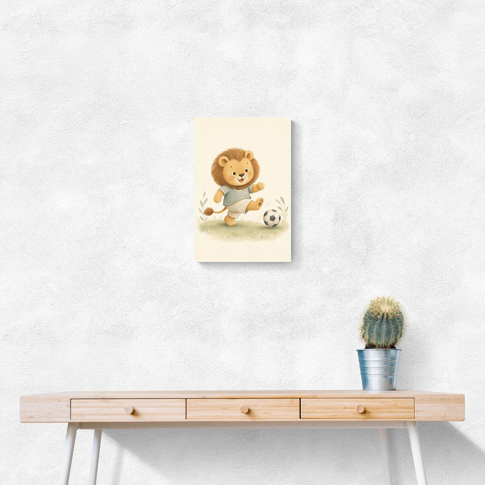 Football Lion Childrens Wall Art Print