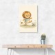 Football Lion Childrens Wall Art Print