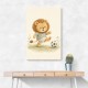 Football Lion Childrens Wall Art Print