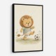 Football Lion Childrens Wall Art Print