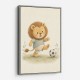 Football Lion Childrens Wall Art Print
