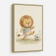 Football Lion Childrens Wall Art Print
