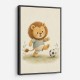 Football Lion Childrens Wall Art Print