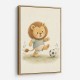 Football Lion Childrens Wall Art Print