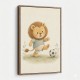 Football Lion Childrens Wall Art Print
