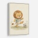 Football Lion Childrens Wall Art Print