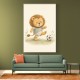 Football Lion Childrens Wall Art Print