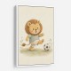 Football Lion Childrens Wall Art Print