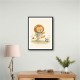 Football Lion Childrens Wall Art Print