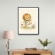 Football Lion Childrens Wall Art Print