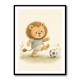 Football Lion Childrens Wall Art Print