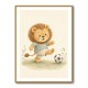 Football Lion Childrens Wall Art Print