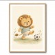 Football Lion Childrens Wall Art Print