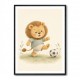 Football Lion Childrens Wall Art Print