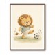 Football Lion Childrens Wall Art Print