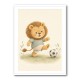 Football Lion Childrens Wall Art Print