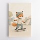 Fox Skateboard Childrens Wall Art Print