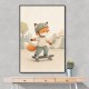 Fox Skateboard Childrens Wall Art Print