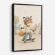 Fox Skateboard Childrens Wall Art Print