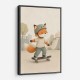 Fox Skateboard Childrens Wall Art Print