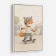 Fox Skateboard Childrens Wall Art Print