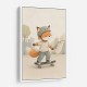 Fox Skateboard Childrens Wall Art Print