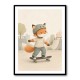 Fox Skateboard Childrens Wall Art Print