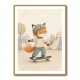 Fox Skateboard Childrens Wall Art Print