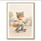 Fox Skateboard Childrens Wall Art Print