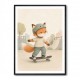 Fox Skateboard Childrens Wall Art Print