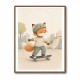 Fox Skateboard Childrens Wall Art Print